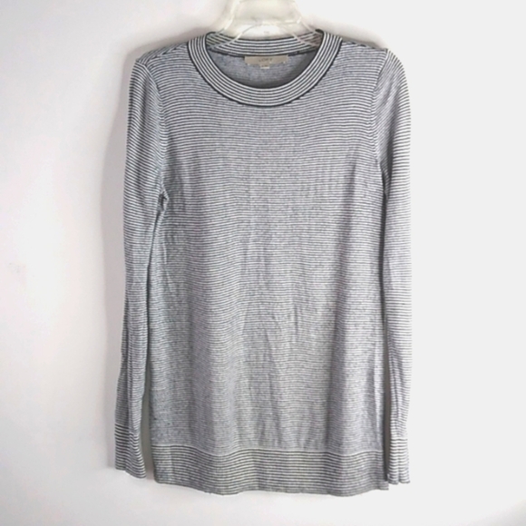 Loft - Black/White Striped Long Sleeve Sweater - Size XS - Picture 1 of 6